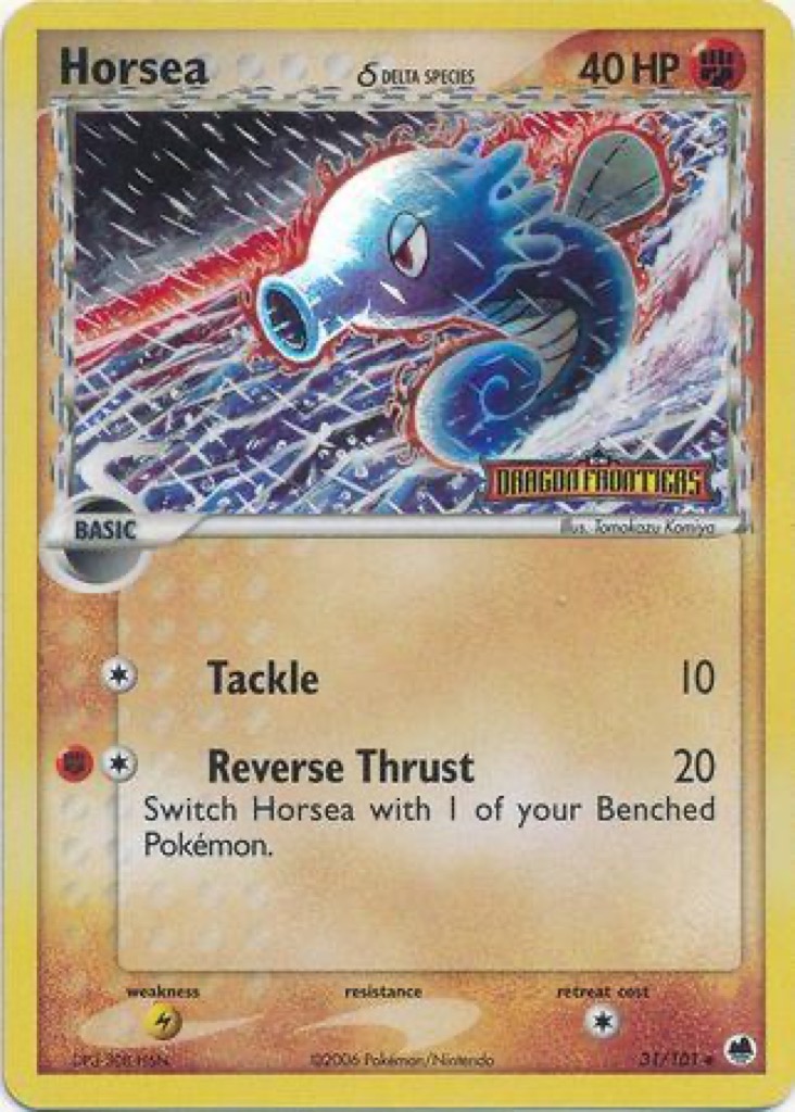Reverse Holo Horsea δ 31/101, Dragon Frontiers Pokémon card