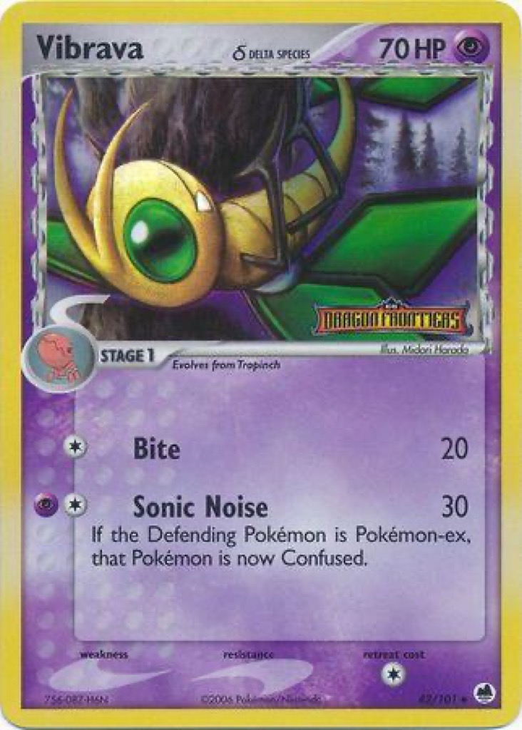 Reverse Holo Vibrava δ 42/101, Dragon Frontiers Pokémon card