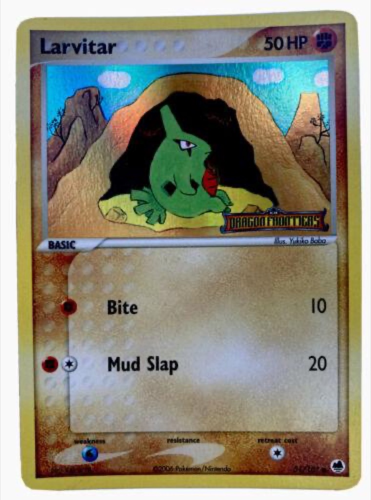 Reverse Holo Larvitar 51/101, Dragon Frontiers Pokémon card