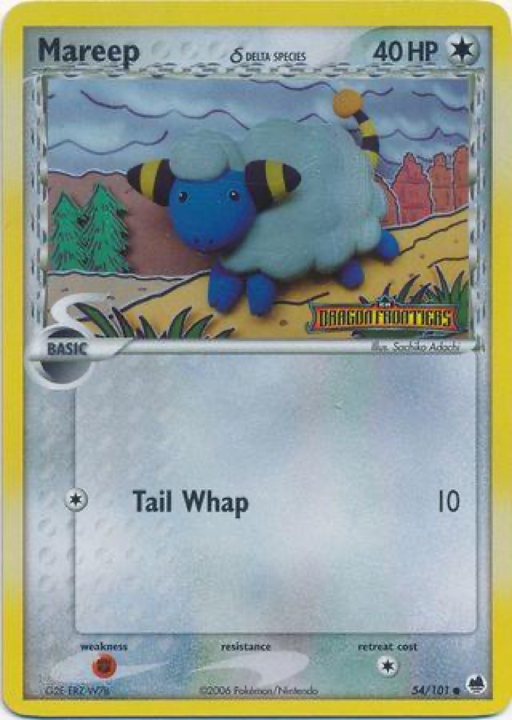 Reverse Holo Mareep δ 54/101, Dragon Frontiers Pokémon card