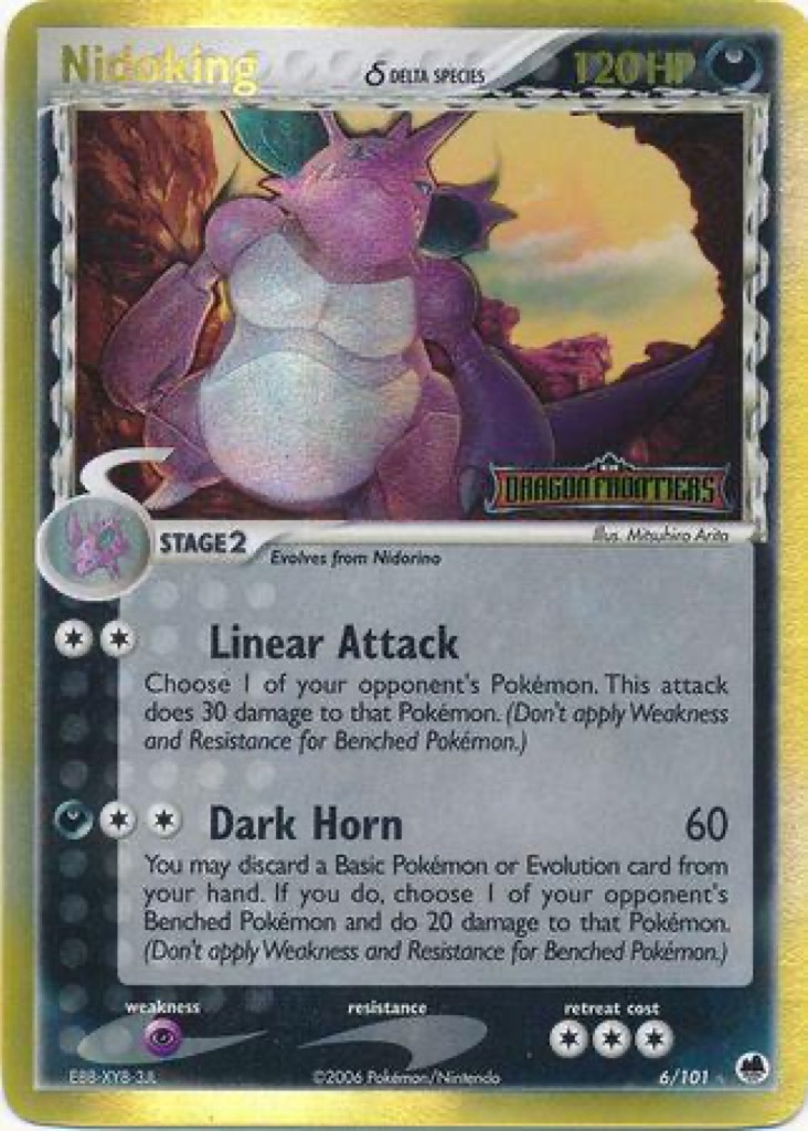 Reverse Holo Nidoking δ 6/101, Dragon Frontiers Pokémon card