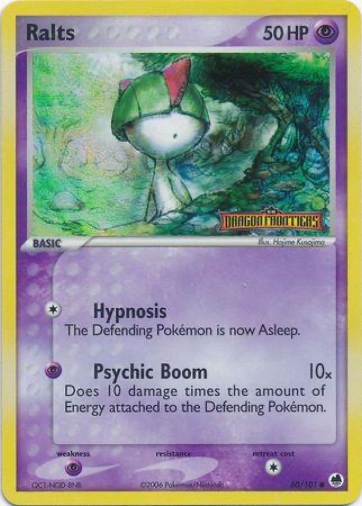 Reverse Holo Ralts 60/101, Dragon Frontiers Pokémon card