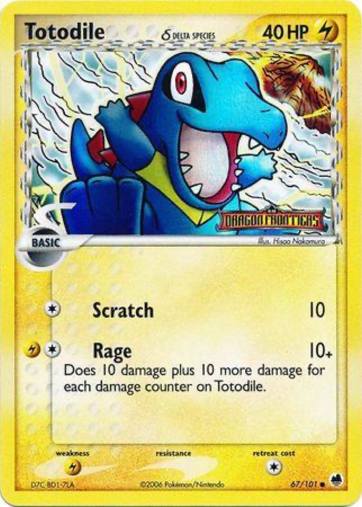 Reverse Holo Totodile δ 67/101, Dragon Frontiers Pokémon card
