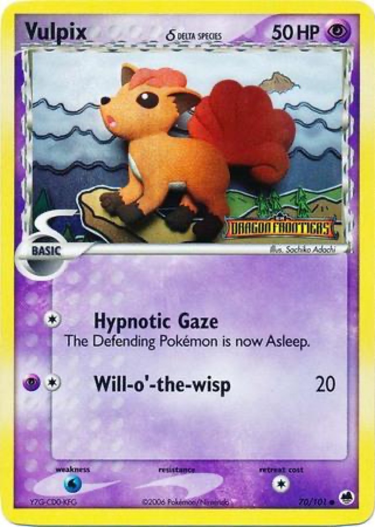 Reverse Holo Vulpix δ 70/101, Dragon Frontiers Pokémon card