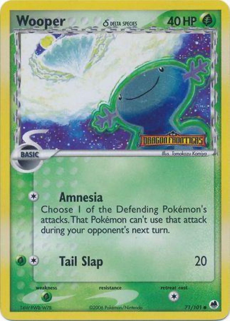 Reverse Holo Wooper δ 71/101, Dragon Frontiers Pokémon card