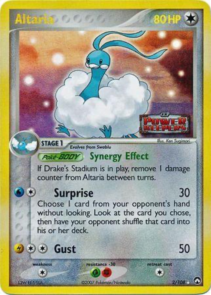 Reverse Holo Altaria 2/108, Power Keepers Pokémon card