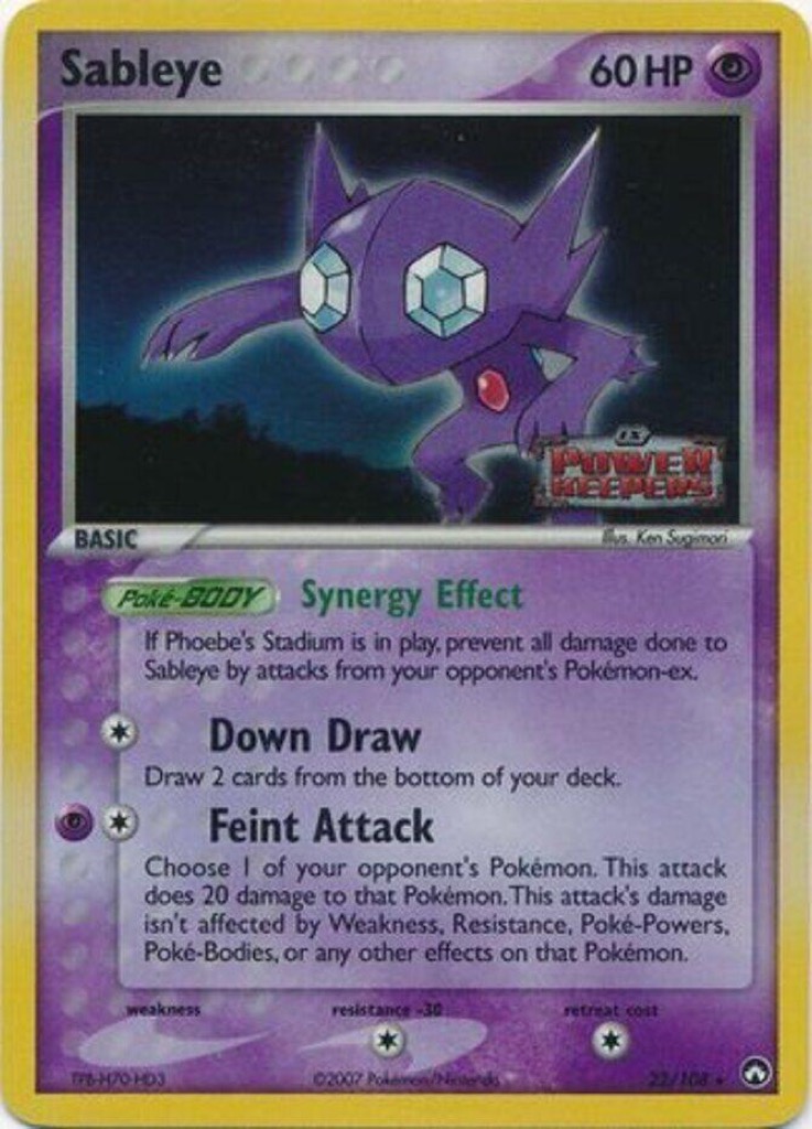 Reverse Holo Sableye 22/108, Power Keepers Pokémon card