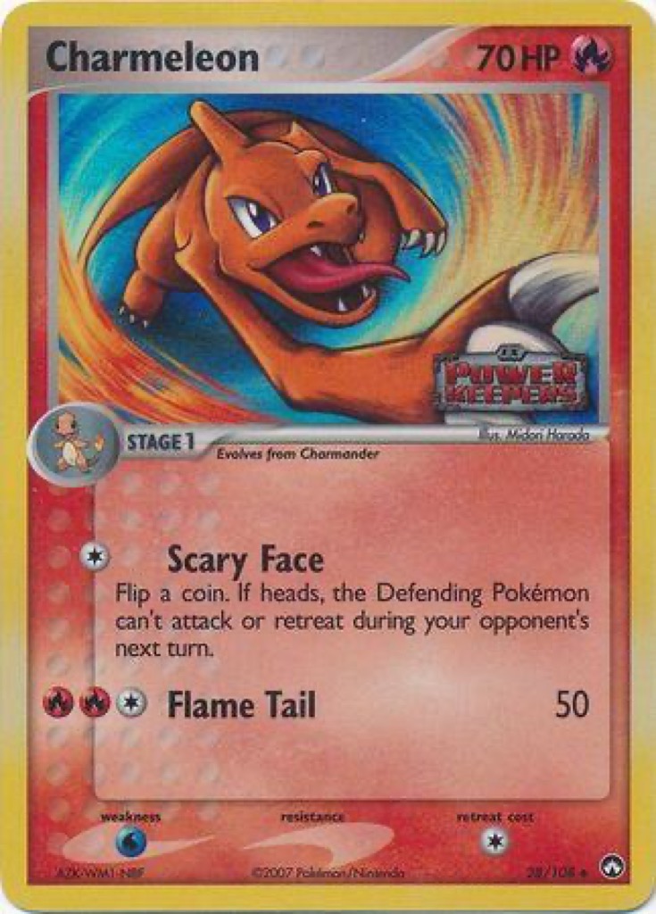 Reverse Holo Charmeleon 28/108, Power Keepers Pokémon card
