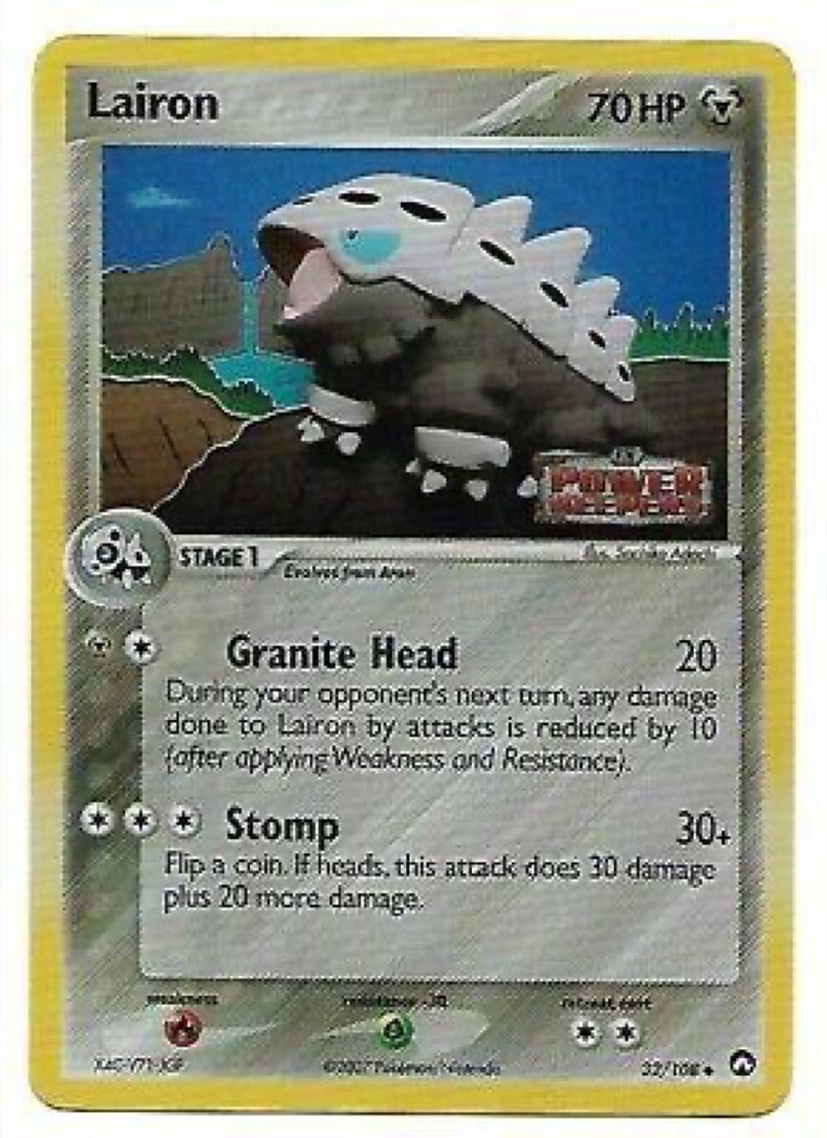 Reverse Holo Lairon 32/108, Power Keepers Pokémon card