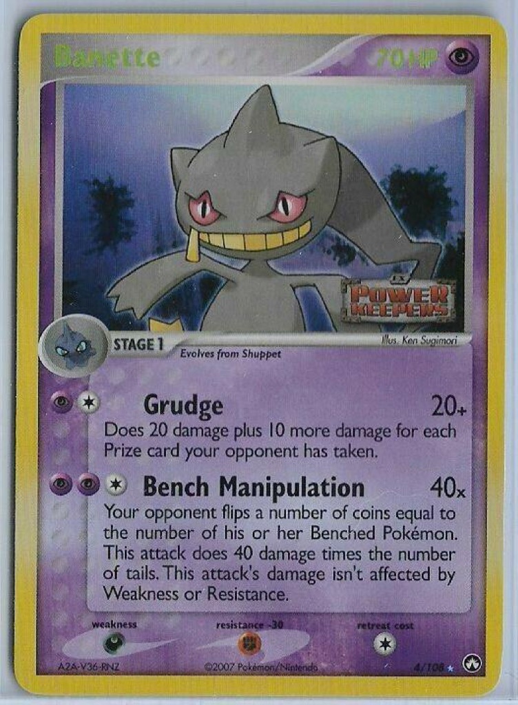 Reverse Holo Banette 4/108, Power Keepers Pokémon card
