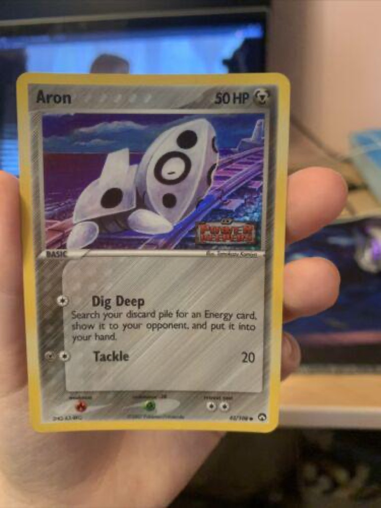 Reverse Holo Aron 42/108, Power Keepers Pokémon card
