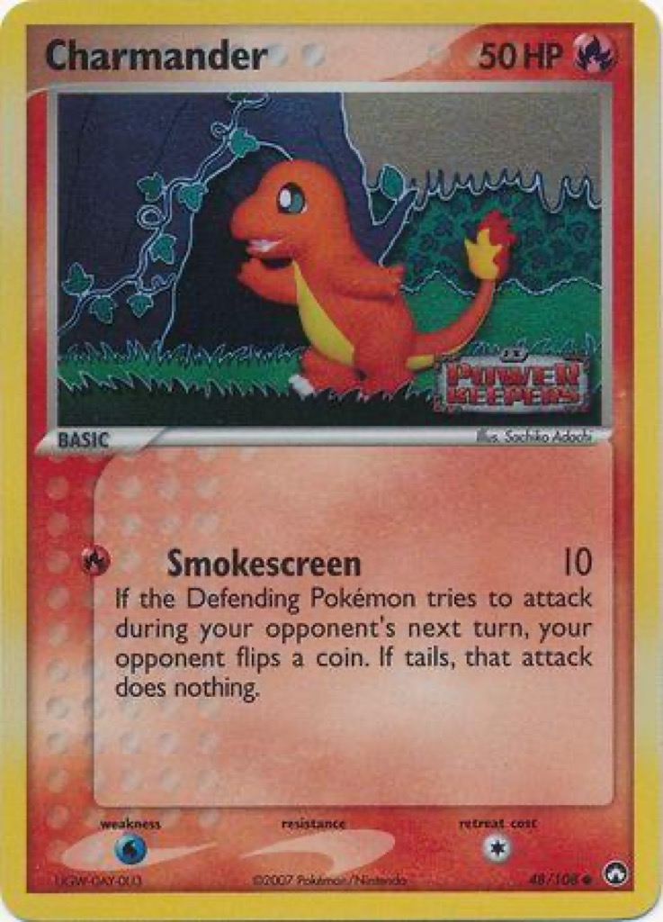 Reverse Holo Charmander 48/108, Power Keepers Pokémon card