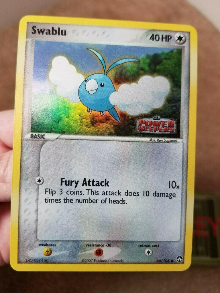 Reverse Holo Swablu 66/108, Power Keepers Pokémon card