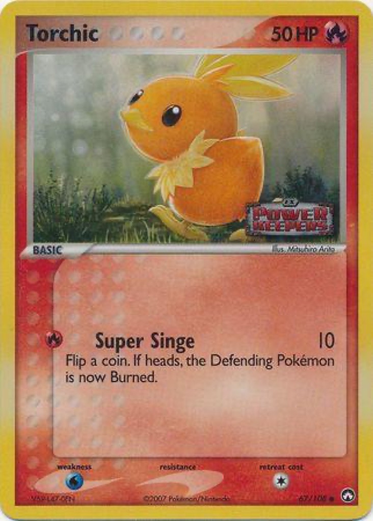 Reverse Holo Torchic 67/108, Power Keepers Pokémon card