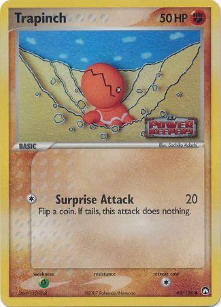 Reverse Holo Trapinch 68/108, Power Keepers Pokémon card
