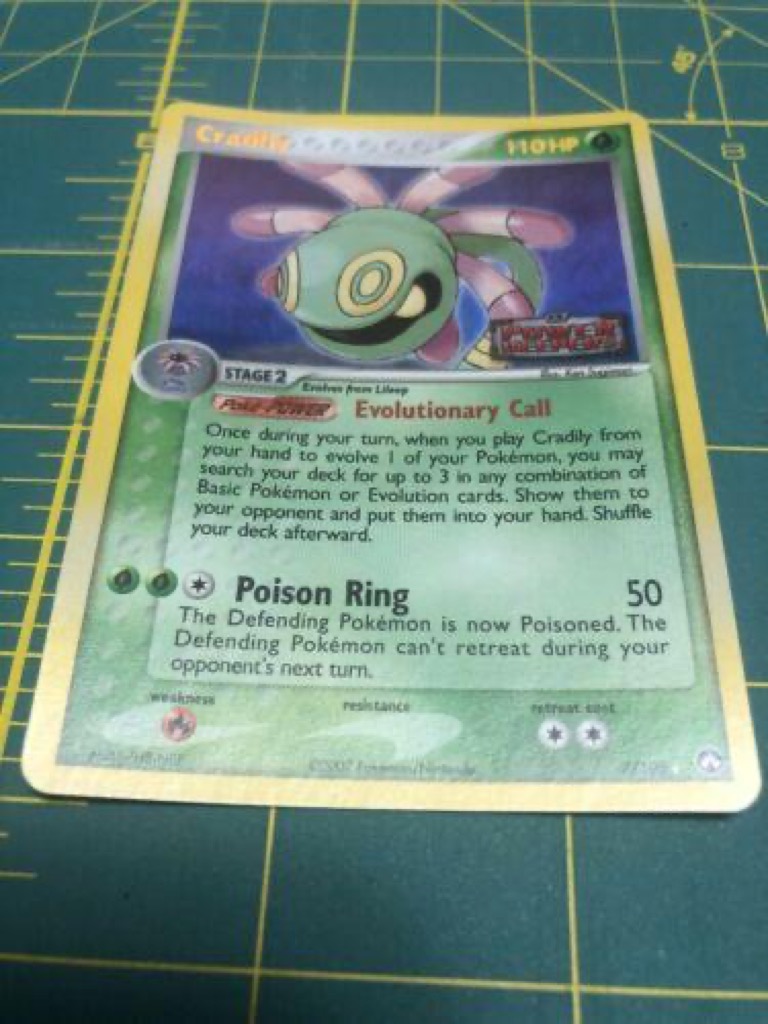 Reverse Holo Cradily 7/108, Power Keepers Pokémon card