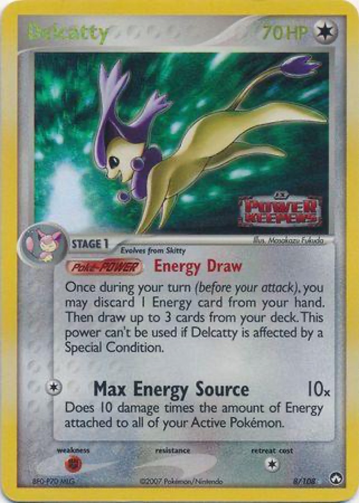 Reverse Holo Delcatty 8/108, Power Keepers Pokémon card