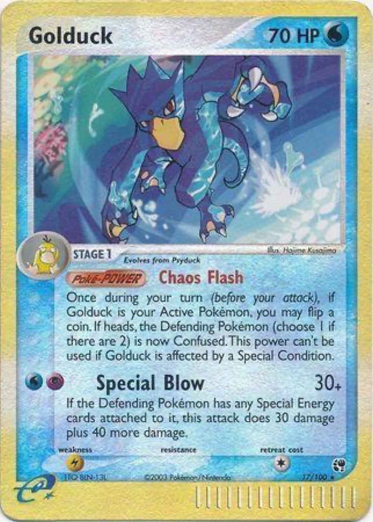 Reverse Holo Golduck 17/100, Sandstorm Pokémon card