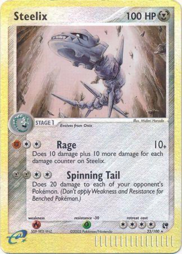 Reverse Holo Steelix 23/100, Sandstorm Pokémon card