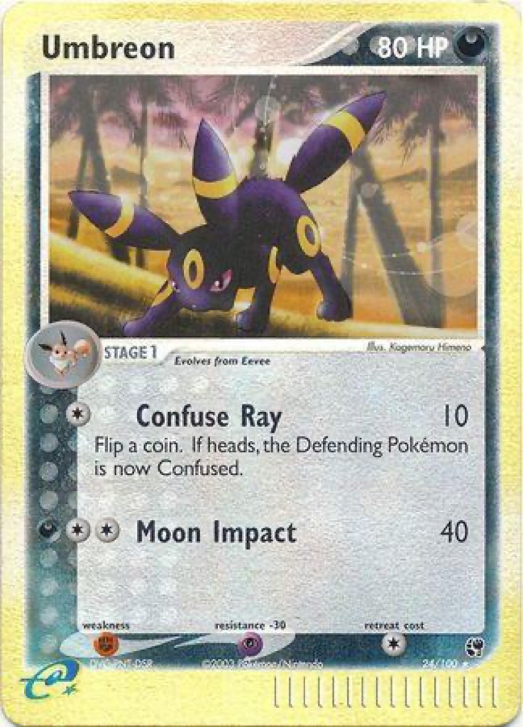 Reverse Holo Umbreon 24/100, Sandstorm Pokémon card