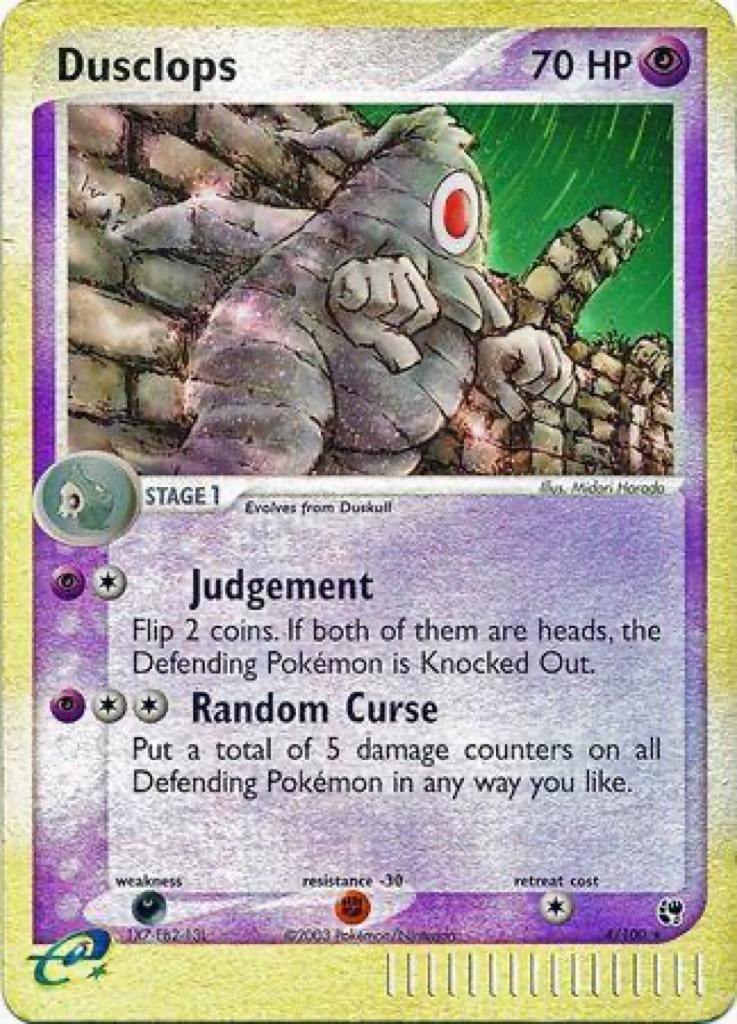 Reverse Holo Dusclops 4/100, Sandstorm Pokémon card