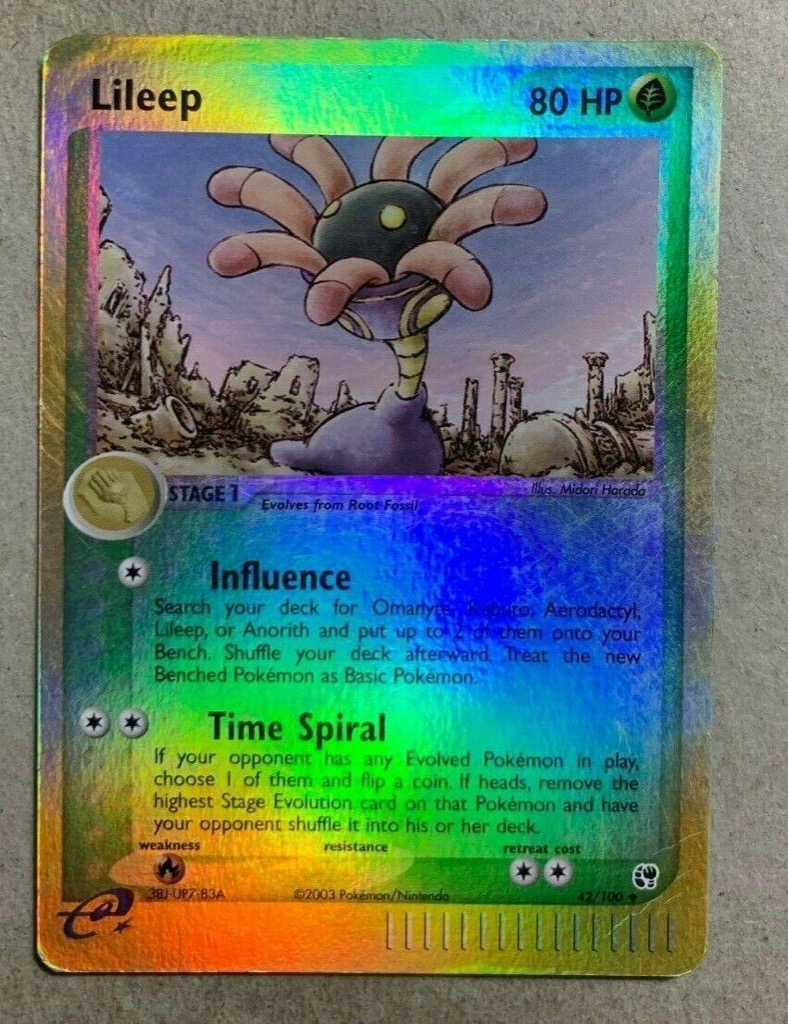 Reverse Holo Lileep 42/100, Sandstorm Pokémon card