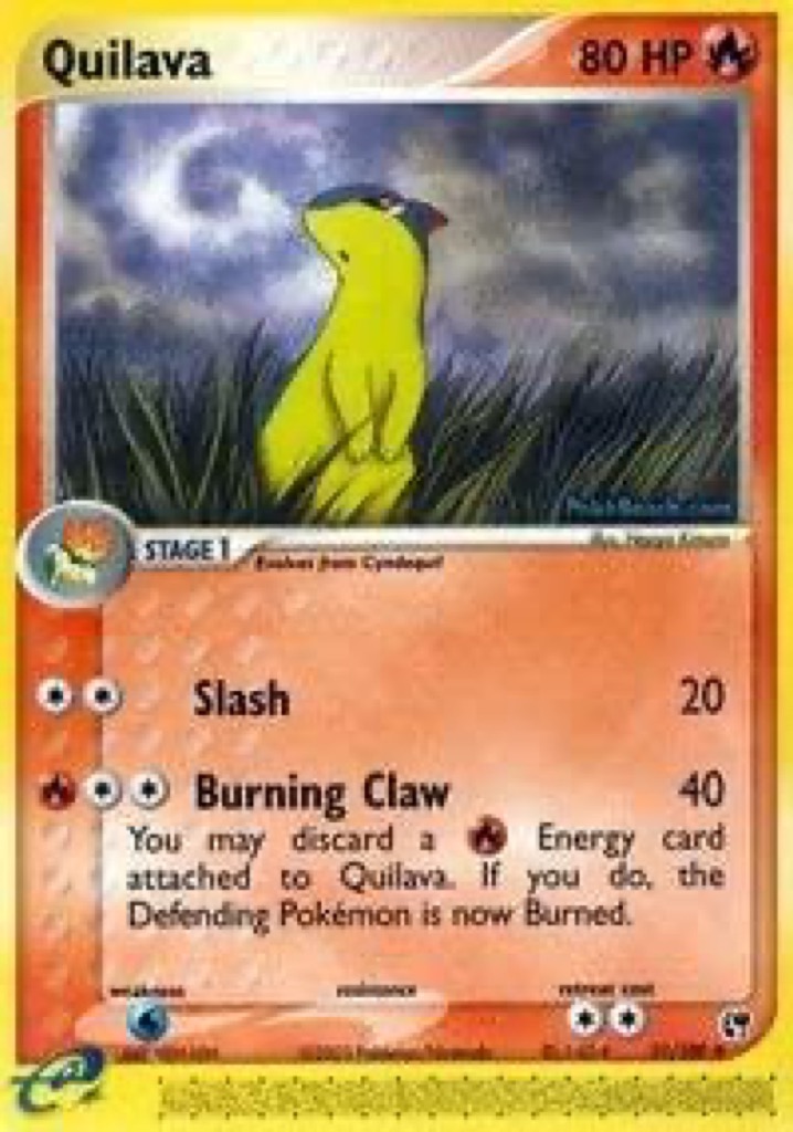 Reverse Holo Quilava 51/100, Sandstorm Pokémon card