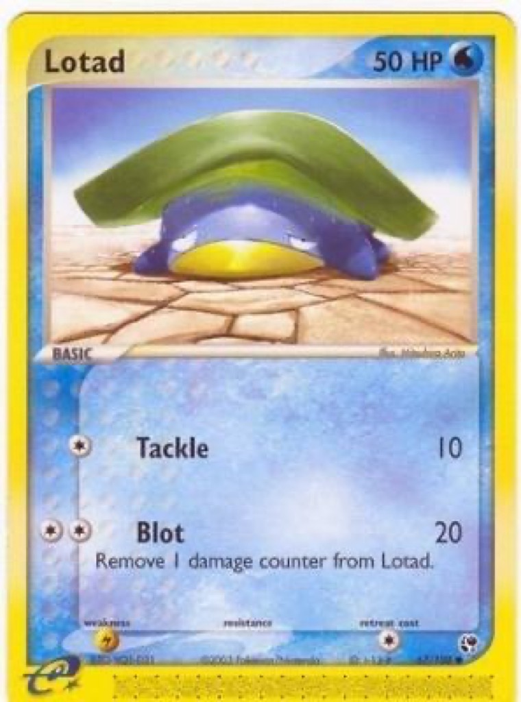 Reverse Holo Lotad 67/100, Sandstorm Pokémon card