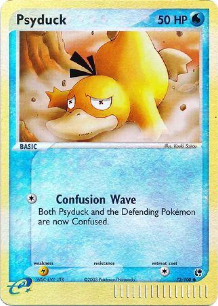 Reverse Holo Psyduck 73/100, Sandstorm Pokémon card