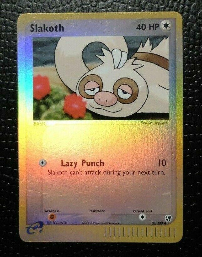 Reverse Holo Slakoth 80/100, Sandstorm Pokémon card