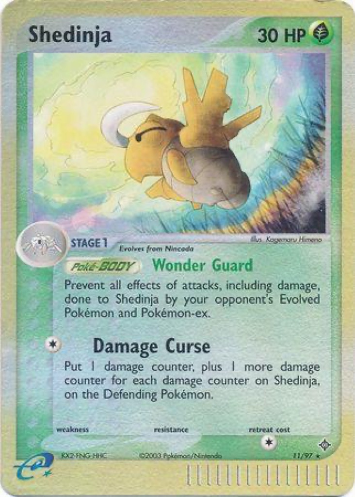 Reverse Holo Shedinja 11/97, Dragon Pokémon card