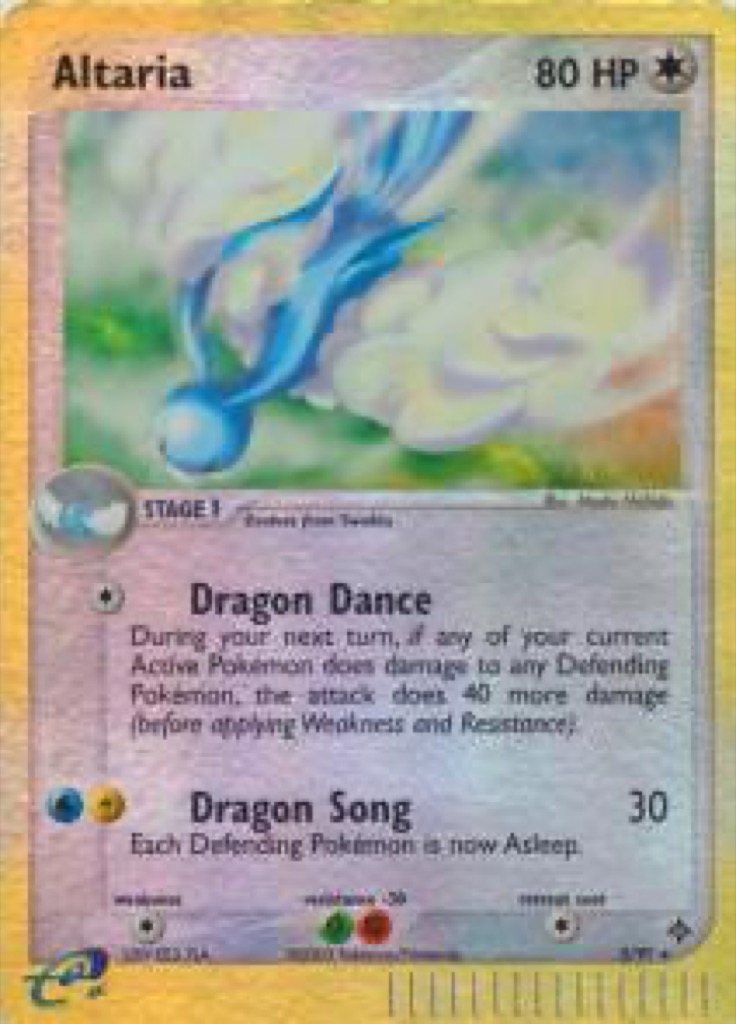 Reverse Holo Altaria 2/97, Dragon Pokémon card