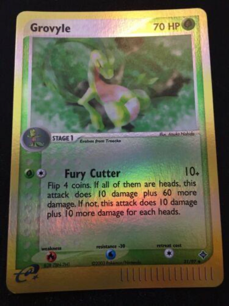 Reverse Holo Grovyle 31/97, Dragon Pokémon card