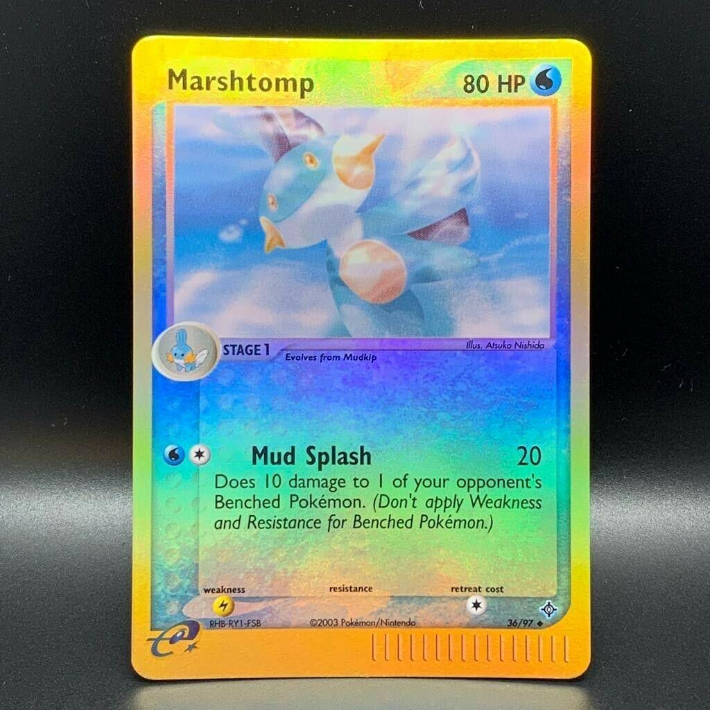 Reverse Holo Marshtomp 36/97, Dragon Pokémon card