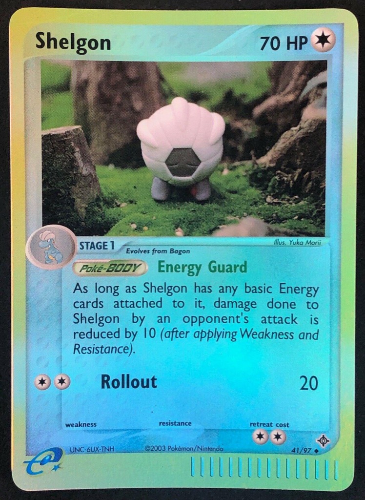 Reverse Holo Shelgon 41/97, Dragon Pokémon card
