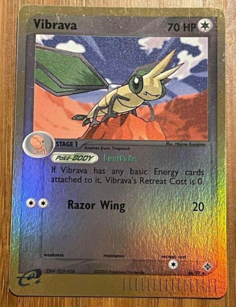 Reverse Holo Vibrava 46/97, Dragon Pokémon card