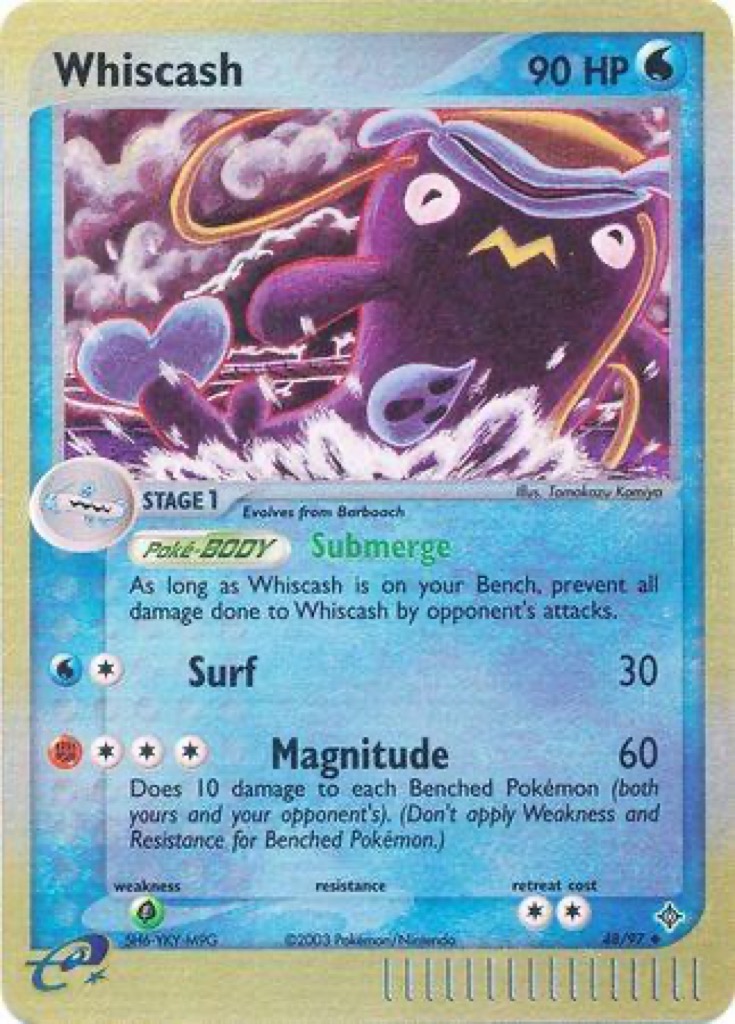 Reverse Holo Whiscash 48/97, Dragon Pokémon card