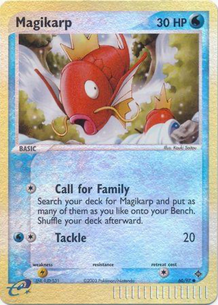 Reverse Holo Magikarp 60/97, Dragon Pokémon card