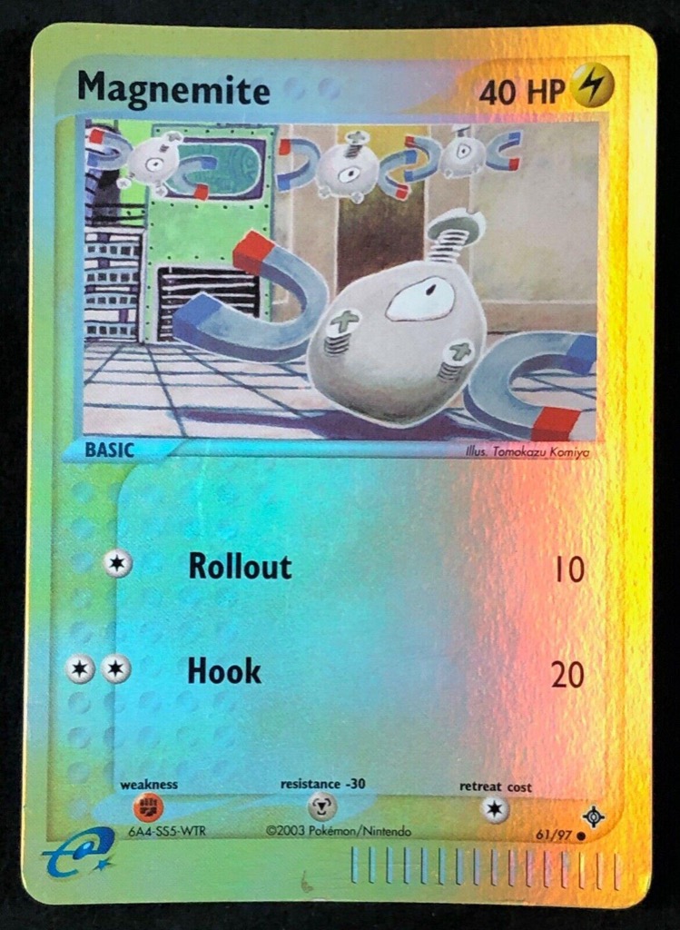 Reverse Holo Magnemite 61/97, Dragon Pokémon card