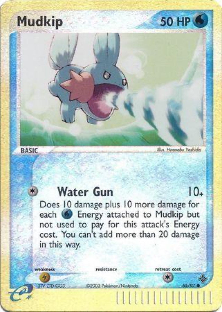 Reverse Holo Mudkip 65/97, Dragon Pokémon card