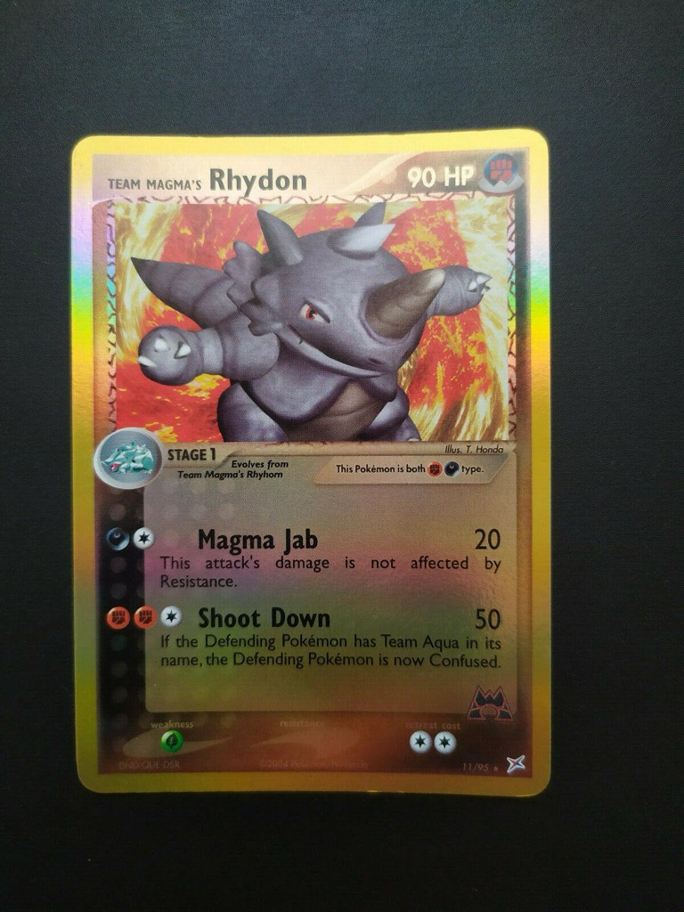 Reverse Holo Team Magma's Rhydon 11/95, Team Magma vs Team Aqua Pokémon card