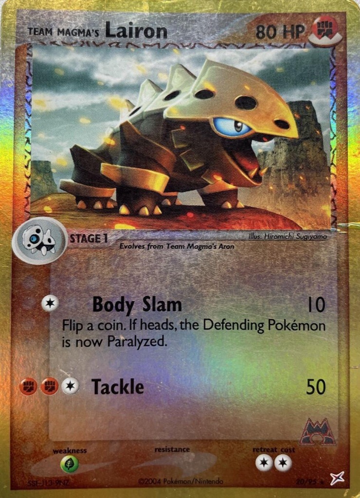 Reverse Holo Team Magma's Lairon 20/95, Team Magma vs Team Aqua Pokémon card