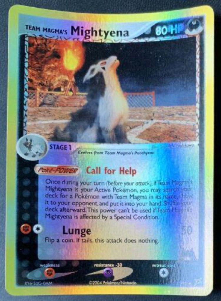 Reverse Holo Team Magma's Mightyena 37/95, Team Magma vs Team Aqua Pokémon card