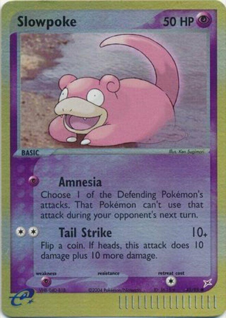 Reverse Holo Slowpoke 45/95, Team Magma vs Team Aqua Pokémon card