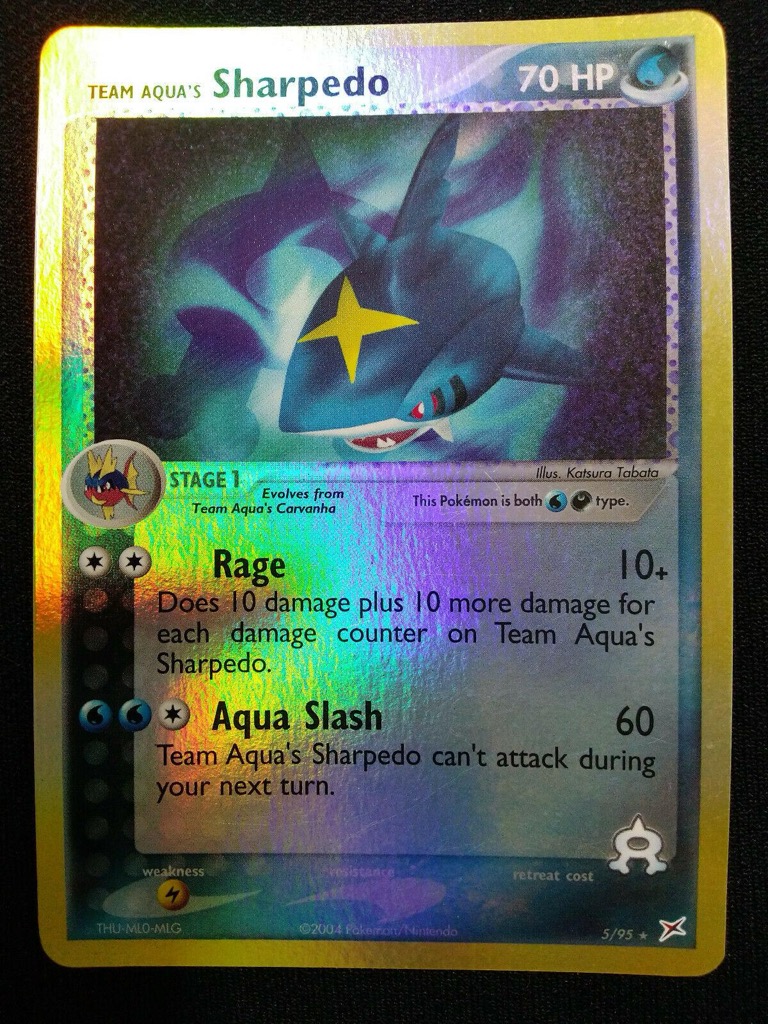Reverse Holo Team Aqua's Sharpedo 5/95, Team Magma vs Team Aqua Pokémon card