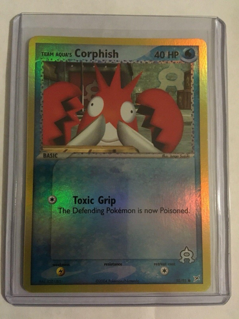 Reverse Holo Team Aqua's Corphish 50/95, Team Magma vs Team Aqua Pokémon card
