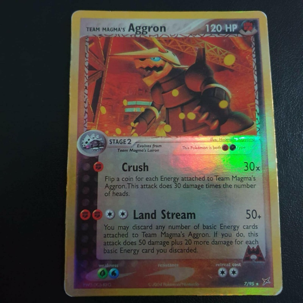 Reverse Holo Team Magma's Aggron 7/95, Team Magma vs Team Aqua Pokémon card