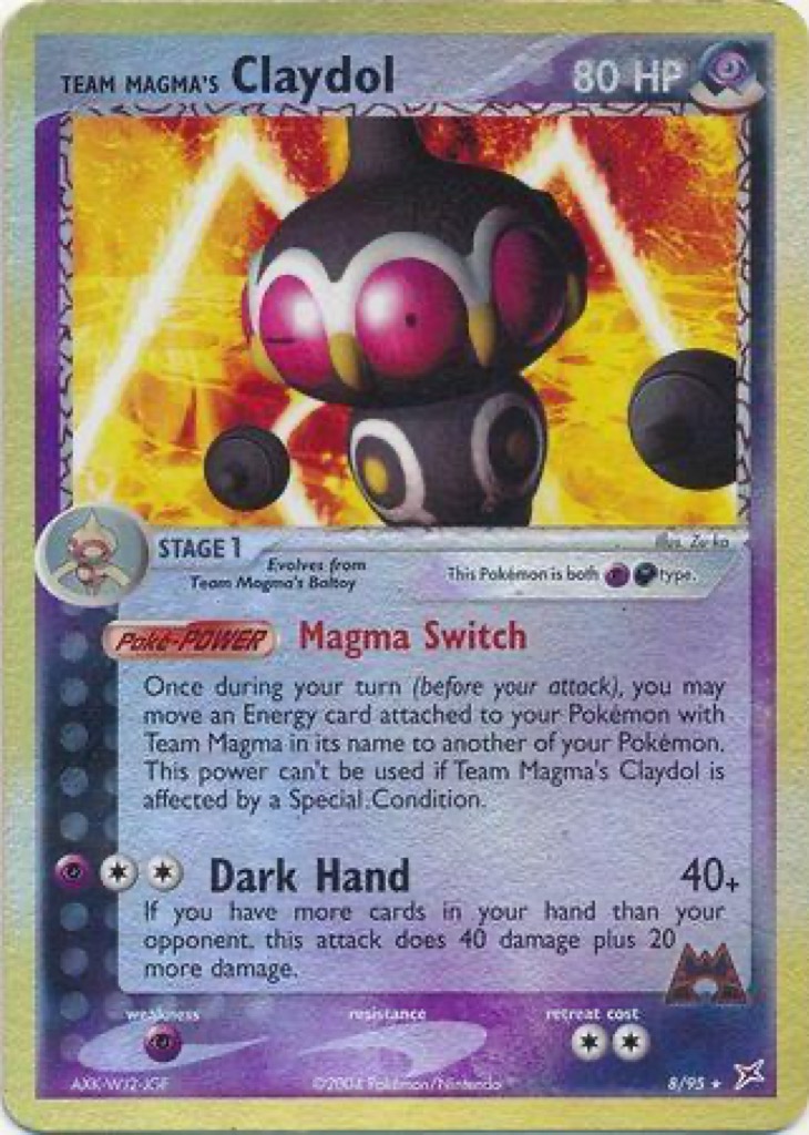 Reverse Holo Team Magma's Claydol 8/95, Team Magma vs Team Aqua Pokémon card