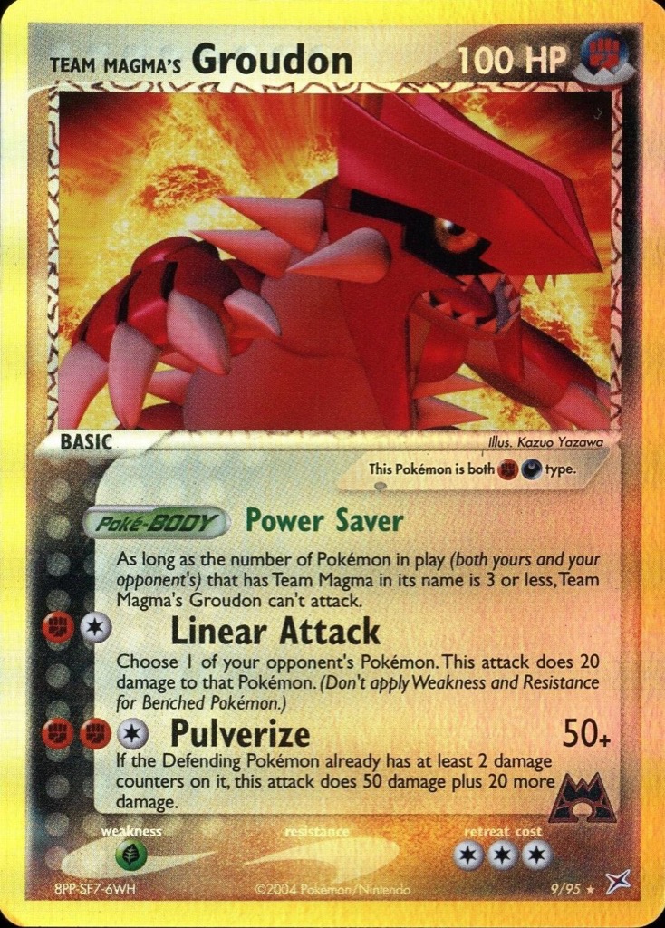 Reverse Holo Team Magma's Groudon 9/95, Team Magma vs Team Aqua Pokémon card