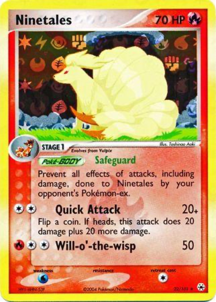 Reverse Holo Ninetales 22/101, Hidden Legends Pokémon card